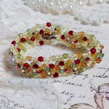 Provencal bracelet with Swarovski crystal spinning tops and facets